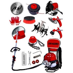 Resim Dragro Alman DRG-HN20 20 Hp Sırt Tipi Benzinli Motorlu Ot Çalı Tırpanı + Akrobat Çapa Halı Yıkama Fırçası6 