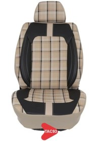 Resim K-Design TAÇ MODEL EKOSE JAKAR KOLTUK KILIFI BEJ-SİYAH TAC93 