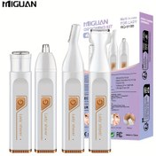 Resim 4'ü 1 arada Kadın Elektrikli Tüy Alma Aleti/Kadınlar için Çok Fonksiyonlu Elektrikli Tüy Alma Seti/Kadınların Bikini Düzeltici/USB Şarj Edilebilir/Taş, Kaş, Burun, Yüz, Bacaklar için Tüy Alma Aleti/Taşıma, Nazik, Kadın Hediyesi, Anneler Günü Hediyesi 