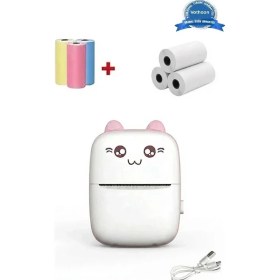 Resim Selfbuysell Mini Fotoğraf Yazıcı Kablosuz Etiket Yazıcı Baskı Makinesi Ios Android Uyumlu Termal Printer Pembe 