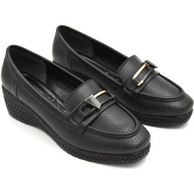 Resim Prego Park Moda Dolgu Topuk Confort Günlük Kadın Ayakkabı Siyah Siyah 