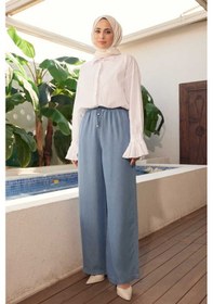 Resim Neways 1105-denim Battal Lastikli Pantolon Mavi Çok Renkli 