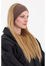 Resim Kadın Pamuklu Kaşkorse, Kaymaz, Terletmez, Ultra Hafif, Spor Saç Bandı Bandana - Tek Ebat / Kahverengi Kahverengi 