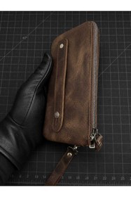Resim Vintage Leather Hakiki Deri Erkek El Çantası 