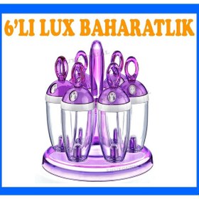 Resim 6'lı Lüx Baharatlık ve Tuzluk Seti Cam Görünümlü 