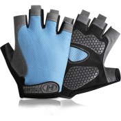 Resim Liangduo Shop Silikon-Mavi Tarzı L Boyutu Bisiklet Parmaksız Eldiven Profesyonel Spor Salonu Fitness Kaymaz Eldiven Kadın Erkek Nefes Anti-Şok Spor Eldiven Mtb Bisiklet Eldivenleri (Yurt Dışından) 