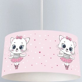 Resim instababyrooms Sevimli Balerin Kedi Desenli Çocuk Odası Dijital Baskılı Sarkıt Avize 