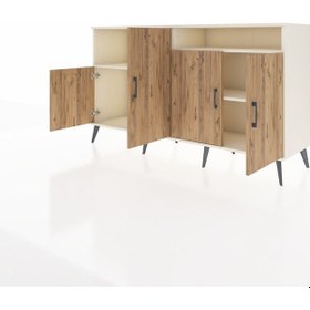 Resim Kronos Konsol 5 Raflı 4 Kapaklı 176x59x99 Aytaşı-çam/aytaşı Aytaşı-çam/aytaşı 