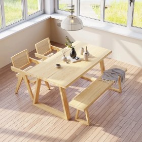 Resim Timber's Team Lento- Ahşap Doğal Kütük Yemek / Toplantı / Çalışma Masası 