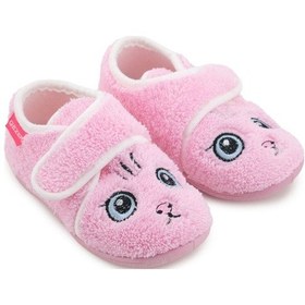 Resim Gezer Kız Çocuk Kışlık Tek Cırt Cırtlı Ayarlanabilir Rahat Taban Ev, Bahçe, Okul, Kreş Panduf Ayakka Pembe 