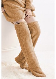 Resim Mulberry Wellsoft Peluş Diz Üstü Ev Çorabı Uzun Çorap SÜTLÜ KAHVE 