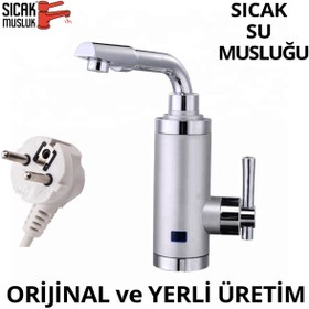 Resim Sıcak Musluk Elektrikli Ani Su Isıtıcı Termal Şofben Musluk 