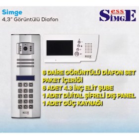 Resim 6 Daire Set Simge Görüntülü Diafon 
