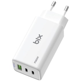 Resim Bix BX3P66G GaN 65W Üç Portlu Şarj Cihazı Beyaz 