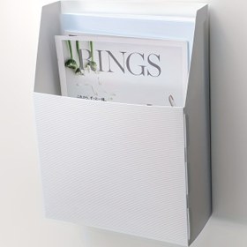 Resim 1 adet Kanca ile Duvara Monte Dosya Düzenleyici - Ofis, Ev, Sınıf için Katlanabilir Yerden Tasarruf Sağlayan Plastik Depolama Kutusu - Beyaz 