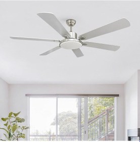 Resim Dlc Grecale Bakır Motor 148cm Led Tavan Vantilatörü Mat Krom 