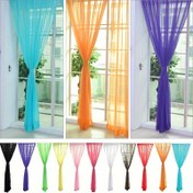 Resim 100*200 cm 2 Adet Parlak Renkli Çiçekli Voile Perde, Güzel Ev Dekoru Kapı Pencere Perdesi Paneli Şeffaf Valans Eşarp 