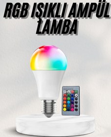 Resim Mbb E-Ticaret Akıllı RGB Led Ampul Led Uzaktan Kumandalı Renk Değiştiren Ampul 
