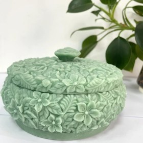 Resim Willowhaven Lüks Vintage Çiçekli Yeşil Mücevher Kutusu Dayanıklı Rezinden Yapılmış 