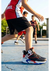Resim In Step Garnett Profesyonel Görünümlü Çocuk Siyah Basketbol Ayakkabısı - Yüksek Taban Konforlu Model 