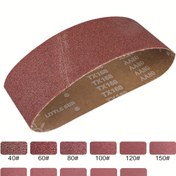 Resim 3'lü 4X24 İnç / 610X100 Mm Alüminyum Oksit Zımpara Bandı Zımpara Kağıdı, Zımpara Makineleri için Yüksek Kaliteli Zımpara Bantları (40/60/80/100/120/150/180/240/320/400/600 Kum) Ahşap Metal Boya Zımparalama için Çok Uygun 