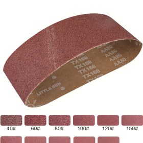 Resim 3'lü 4X24 İnç / 610X100 Mm Alüminyum Oksit Zımpara Bandı Zımpara Kağıdı, Zımpara Makineleri için Yüksek Kaliteli Zımpara Bantları (40/60/80/100/120/150/180/240/320/400/600 Kum) Ahşap Metal Boya Zımparalama için Çok Uygun 