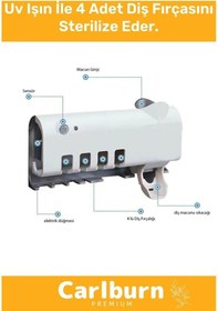 Resim Premium Usb Şarjlı Güneş Enerjili Otomatik Diş Macun Sıkacağı Sterilizatörlü 4 Adet Fırçalığı Tutucu Diğer 