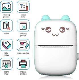 Resim Technom Yeni Nesil Kablosuz Bluetooth Mini Taşınabilir Termal Fotoğraf Resim Etiket Yazıcı 