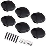 Resim Gitar Tel Düğmesi Kolu Çinko Alaşım 6 Adet Siyah 