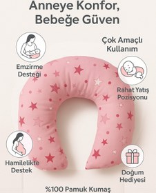 Resim FeyzaDesign Yıldız Desenli Bebek Emzirme ve Destek Yastığı, Rahat ve Şık Tasarım 