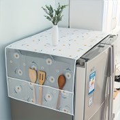 Resim 1 adet Papatya Desenli Buzdolabı Kılıfı Depolama Cebi ile - Gıda Güvenliği Plastik, Tek ve Çift Kapılı Buzdolapları ve Çamaşır Makineleri için Uygun, Koruyucu Bez Kutusu ve Havlular Dahil 