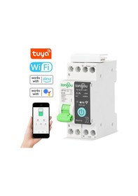 Resim Hallow E22736b-32 Tuya Wifi Akıllı Devre Kesici Kablosuz Uzaktan Kumandalar 1p-32a With Metering Function 