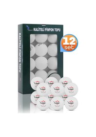 Resim 12 Adet 3 Yıldız Kutulu 40+ Gazlı Pinpon Topu Turuncu Masa Tenisi Topu Pingpong Topu Beyaz 