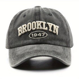 Resim Kadınlar ve Erkekler için 1 Adet Retro Beyzbol Şapkası - Yıkanmış Baba Nakışlı Snapback Şapka, %100 Günlük Yazlık Güneş Kapağı, Üniseks Vintage Tarzı 