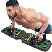 Resim Gelişmiş Göğüs Gücü için Ergonomik Push-Up Tahtası - Çok Fonksiyonlu Ev & Spor Salonu Antrenörü, Rahat Tasarım, Siyah 