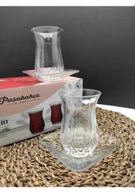 Resim Paşabahçe Echo 12 Parça 6 Kişilik Çay Seti 420181-54321 Şeffaf 