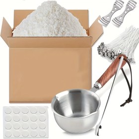 Resim Adım Adım İncelemeli Tam Mum Yapma Kiti - Eritme Tenceresi, Termometre, Renklendiriciler, Kalıp, Fitiller ve Güvenlik Ekipmanı ile Her Şey Dahil DIY Mum Yapma Seti - Ev Dekoru için Dayanıklı Plastik El Sanatları Seti, Balmumu Çalışmaları, Doğum günü/Düğün/Parti Süslemeleri Başlangıç Seviyesi & Uzmanlar için Ideal Kolay Mum Hazırlama Kitleri, Şamdan Aksesuarları, Şeffaf yüksek kaliteli Şam Çıkartmalarını da Içerir 