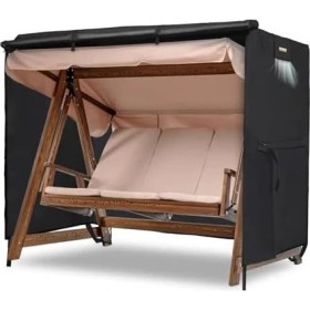 Resim Hype Store Bahçe Salıncak Koruma Örtüsü Üç Kişilik Tenteli Hamak Bahçe Salıncağı Koruma Kılıfı Su Geçirmez Branda Dayanıklı 210X125X170CM Siyah 