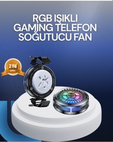 Resim Rgb Led Telefon Soğutucu Fan Yüksek Hızlı Soğutma Cooler 