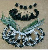 Resim Hobigram Kına Seti Nedime Tacı Nedime Bilekliği Ve Nedime Tefi Zümrüt Yeşil – Kına Eğlence Aksesuarı – Kına 