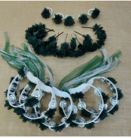 Resim Hobigram Kına Seti Nedime Tacı Nedime Bilekliği Ve Nedime Tefi Zümrüt Yeşil – Kına Eğlence Aksesuarı – Kına 