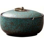 Resim Dashanshop Vintage Kapaklı Yeşil Seramik Pipo Tablası Ev Ofis İçin Dekoratif Rüzgardan Etkilenmez 