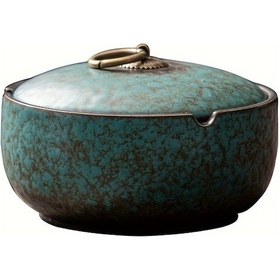 Resim Dashanshop Vintage Kapaklı Yeşil Seramik Pipo Tablası Ev Ofis İçin Dekoratif Rüzgardan Etkilenmez 