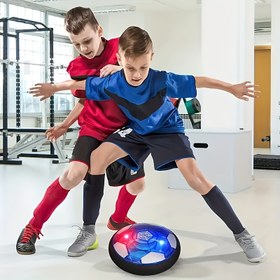 Resim Şişme Futbol Topu Oyuncak - Hafif Hava Yüzen Oyun, Erkek ve Kız Çocukları İçin Etkileşimli Parti Favori, Dayanıklı ABS Malzeme, Beyaz ile Mavi ve Kırmızı Acenteler, İç Mekan ve Dış Mekan Oyunu, Modern Spor Tasarımı, Sağlam Yapı 