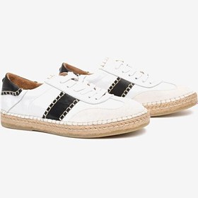 Resim Kadın Bej Süet Beyaz Hakiki Deri Sneaker Ayakkabı 