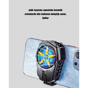 Resim Oyun Telefonu Soğutucu Fan - Sessiz ve Kompakt Mobil Soğutma Cihazı Nemere 