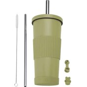 Resim Dilele Paslanmaz Çelik Inci Süt Çay Bardağı/pipet Yalıtım Bardağı, DL068 (Yurt Dışından) 