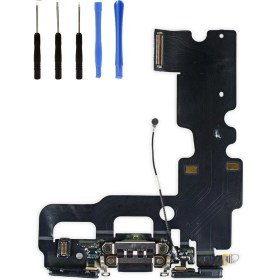 Resim Telefon Kulübesi Iphone 7 Uyumlu Şarj Soketi Bord Siyah Tamir Seti Yanında!! 