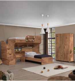 Resim Setay Ranza, Aura Ranza Karyola Masa 3 Kapılı Dolap, Koyu Ceviz 