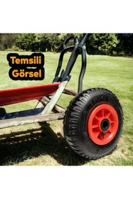 Resim NUBLADO El Arabası Yük Taşıma Arabası Tekeri Burçlu Şişme Şambelli İç Lastikli Teker 240x85 mm Plastik Jant. 